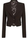 Dolce & Gabbana Lace Panel Blazer In Black