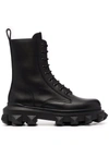 Valentino Garavani Trackstud Combat Boots In Black