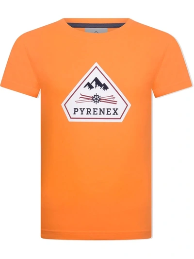 Pyrenex Teen Logo-print T-shirt In Orange