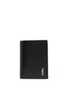 Saint Laurent Logo Plaque Wallet In Black
