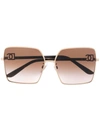 Dolce & Gabbana Gros Grain Square-frame Sunglasses In Brown