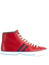 Gucci Tennis 1977 High-top Sneakers In Hibiscus Red Leather
