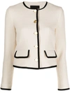 Nili Lotan Aubrey Cotton-blend Tweed Jacket In White