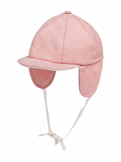 Gucci Kids' Interlocking G Ear-flap Cap In Pink