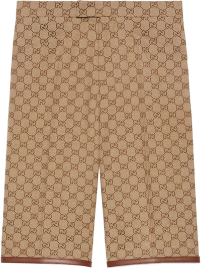Gucci Gg帆布短褲 In Neutrals