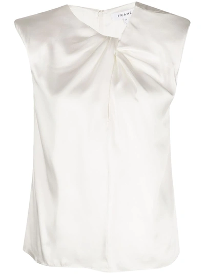 Frame Silk Twist Blouse In White