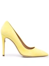 Ferragamo Canary Yellow 105 Suede Pumps In Yellow