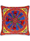 DOLCE & GABBANA MEDIUM CARRETTO-PRINT VELVET CUSHION