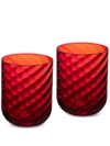 Dolce & Gabbana Hand-blown Murano Water Glasses (set Of 2) In Red