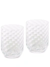 Dolce & Gabbana Hand-blown Murano Water Glasses (set Of 2) In White