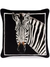 DOLCE & GABBANA SMALL ZEBRA-PRINT VELVET CUSHION