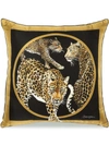 Dolce & Gabbana Leopard-print Silk Cushion In Black