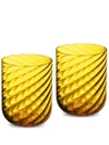 Dolce & Gabbana Hand-blown Murano Water Glasses (set Of 2) In Yellow
