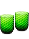 Dolce & Gabbana Hand-blown Murano Water Glasses (set Of 2) In Green