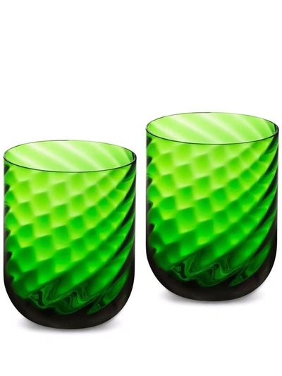 Dolce & Gabbana Hand-blown Murano Water Glasses (set Of 2) In Green