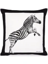 Dolce & Gabbana Small Zebra-print Canvas Cushion In White