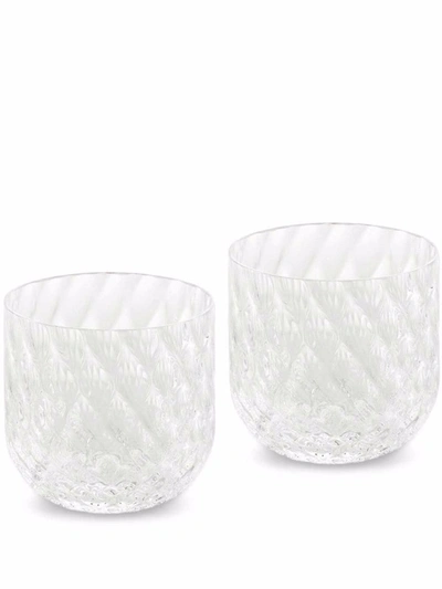 Dolce & Gabbana Hand-blown Murano Shot Glasses (set Of 2) In White