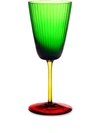 Dolce & Gabbana Hand-blown Murano White Wine Glass In Green