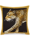 DOLCE & GABBANA MEDIUM LEOPARDO-PRINT CANVAS CUSHION