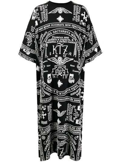 Ktz Church Print Kaftan In Black