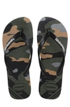 Havaianas Top Camo Flip Flop In Olive Green