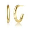 Rachel Glauber 14k Gold Plated Open Hoop Earrings In Gold Tone