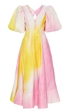 Aje Cloud Burst Tie-dye Puff Sleeve Midi Dress In Multi