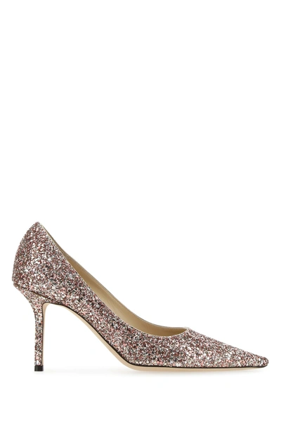 Jimmy Choo Womens Rose Mix Love 85 Glittered Courts 4 In Multicolor