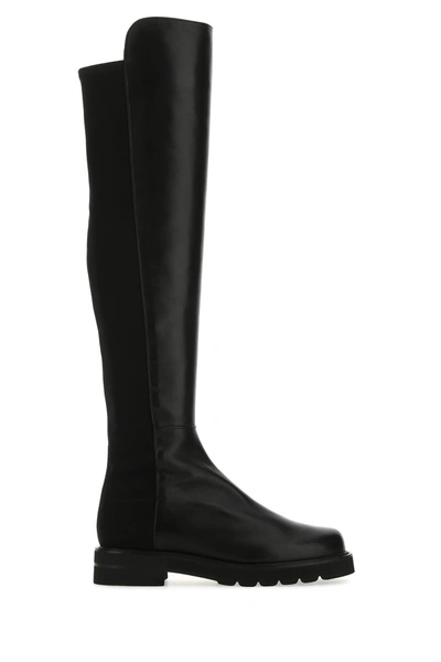 Stuart Weitzman Black Nappa Leather And Fabric 5050 Lift Boots  Black  Donna 37