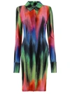 Attico Elton Spectrum Print Jersey Shirtdress In Pink