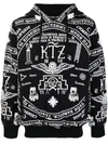 Ktz Oversized Church Print Hoodie In Schwarz