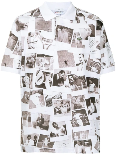 Lacoste X Polaroïd Photograph-print Polo Shirt In Weiss