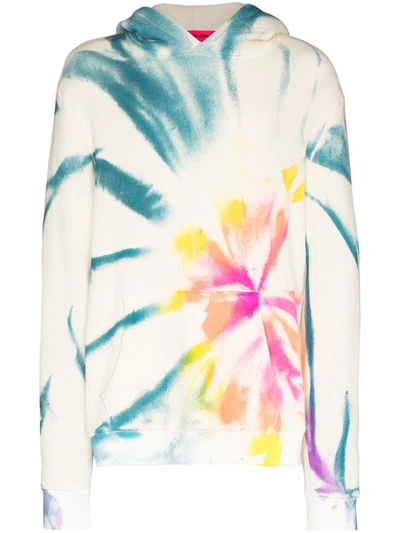 The Elder Statesman Spinner Tie-dyed Cotton And Cashmere-blend Jersey Hoodie In Weiss
