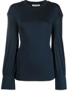 Aeron Berlain Longsleeve Top With Cuff Detail In Blau
