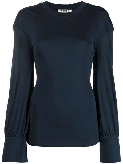 Aeron Berlain Longsleeve Top With Cuff Detail In Blau