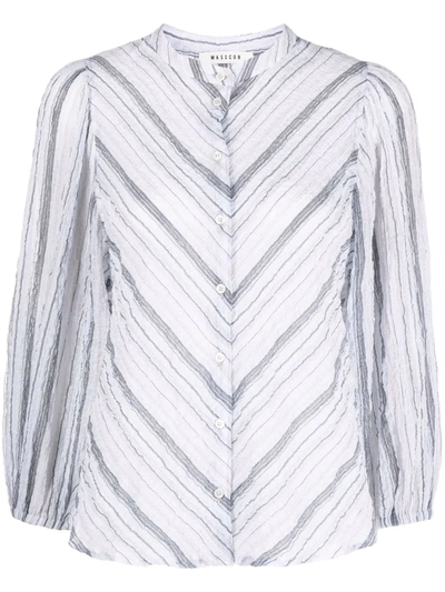 Masscob Striped Stretch-cotton Shirt In Light Grey