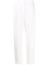 Brunello Cucinelli Cotton And Linen-blend Tapered Pants In Weiss
