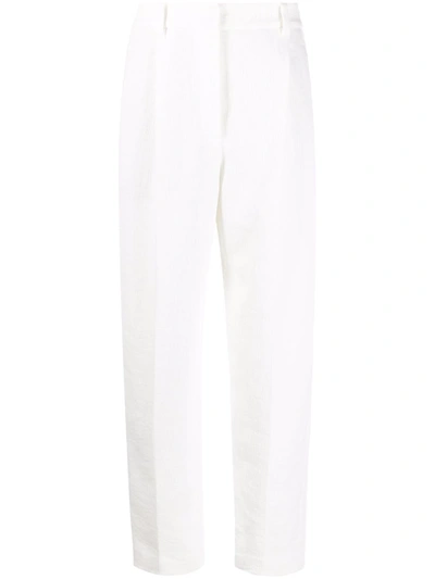 Brunello Cucinelli Cotton And Linen-blend Tapered Pants In White