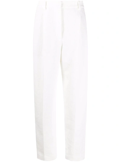 Brunello Cucinelli Cotton And Linen-blend Tapered Pants In Natural