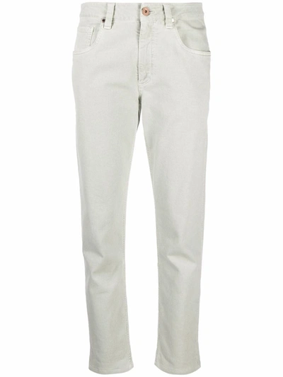 Brunello Cucinelli Cropped Straight-leg Jeans In Grün