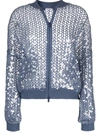 BRUNELLO CUCINELLI SEQUIN ZIP-UP CARDIGAN