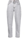 Brunello Cucinelli Stonewashed Tapered Jeans In Grau