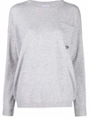 Brunello Cucinelli Jersey-knit Jumper In Grau