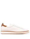 Brunello Cucinelli Flat Sole Round Toe Sneakers In Neutrals