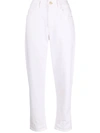 Brunello Cucinelli High-waisted Tapered Trousers In White