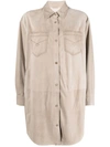 Brunello Cucinelli Long Shirt Jacket In Nude