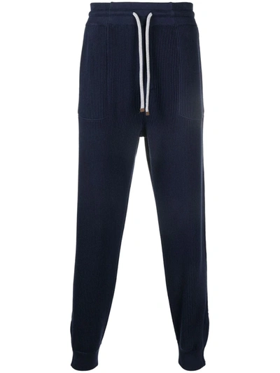 BRUNELLO CUCINELLI RIBBED-DETAIL SWEATPANTS