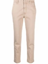 Brunello Cucinelli Cropped Cotton Chino Trousers In Nude