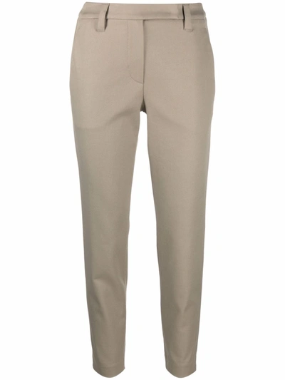 Brunello Cucinelli Elasticated-waist Cropper Trousers In Grün