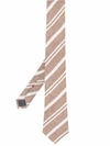 Brunello Cucinelli Diagonal Stripes Tie In Nude